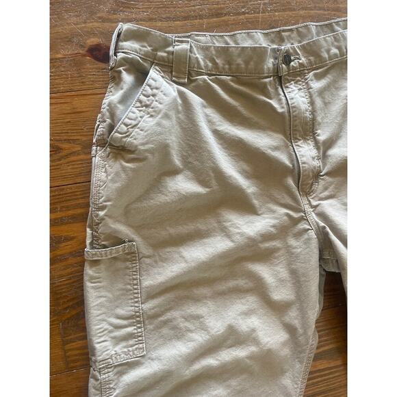 Carhartt Khaki Loose Original Fit Canvas Carpenter Pant, 42x30 - Picture 4 of 11
